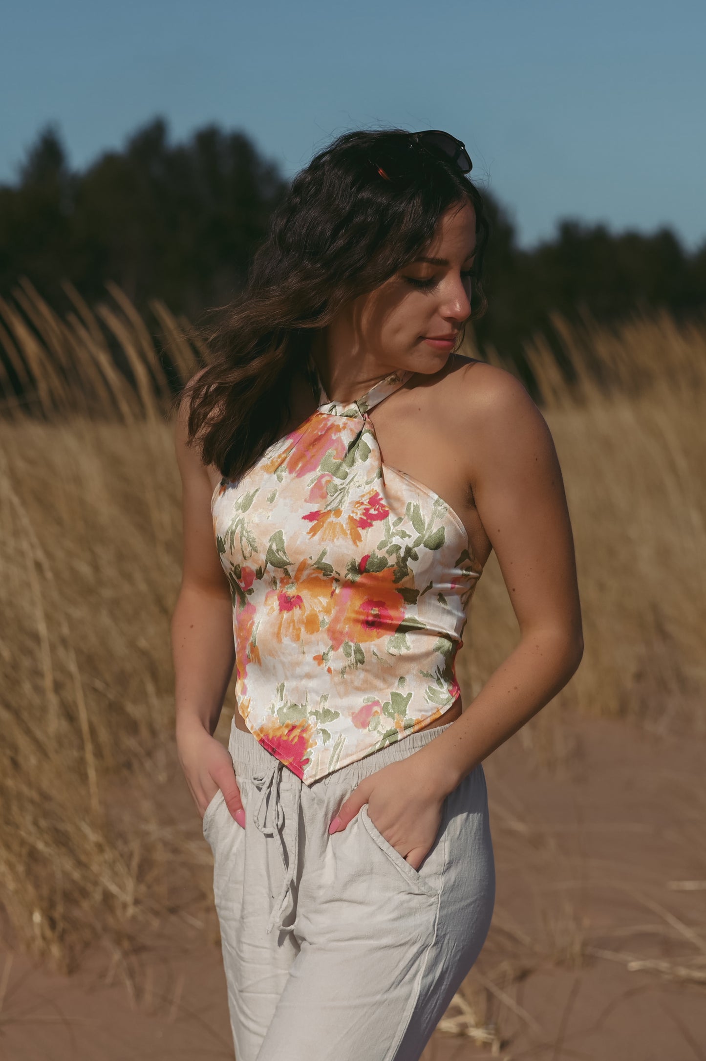 Flora Tie Top