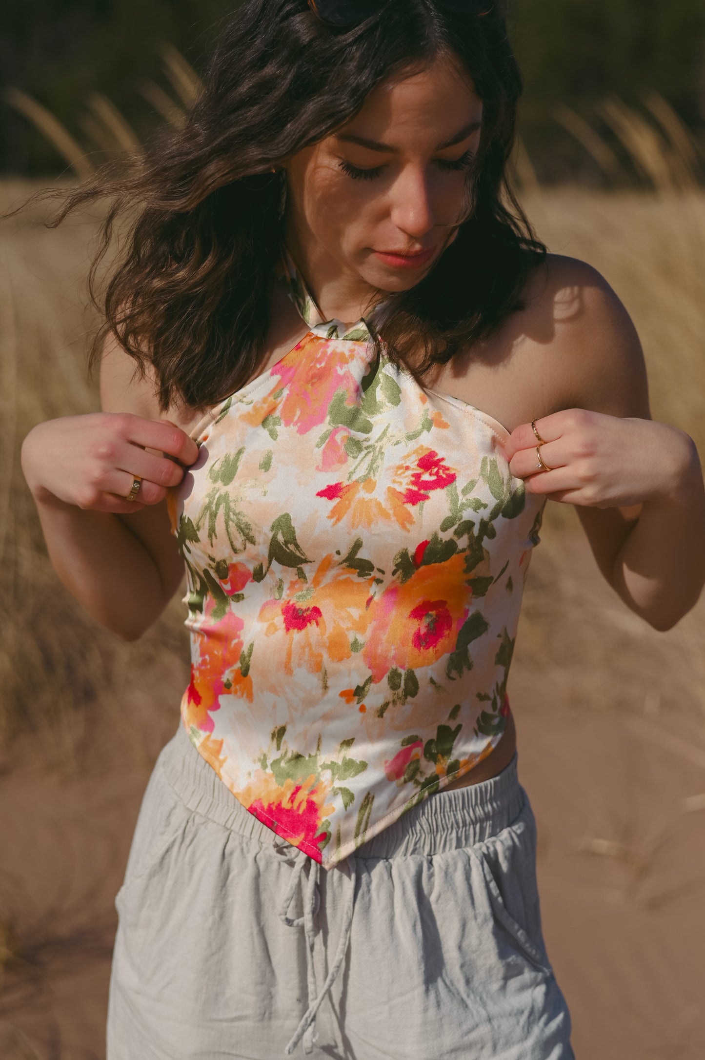 Flora Tie Top